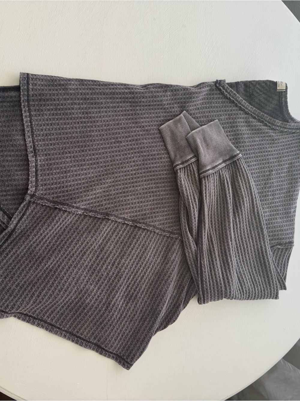 We The Free Charcoal Gray Textured Knit Top - Picture 3 of 3
